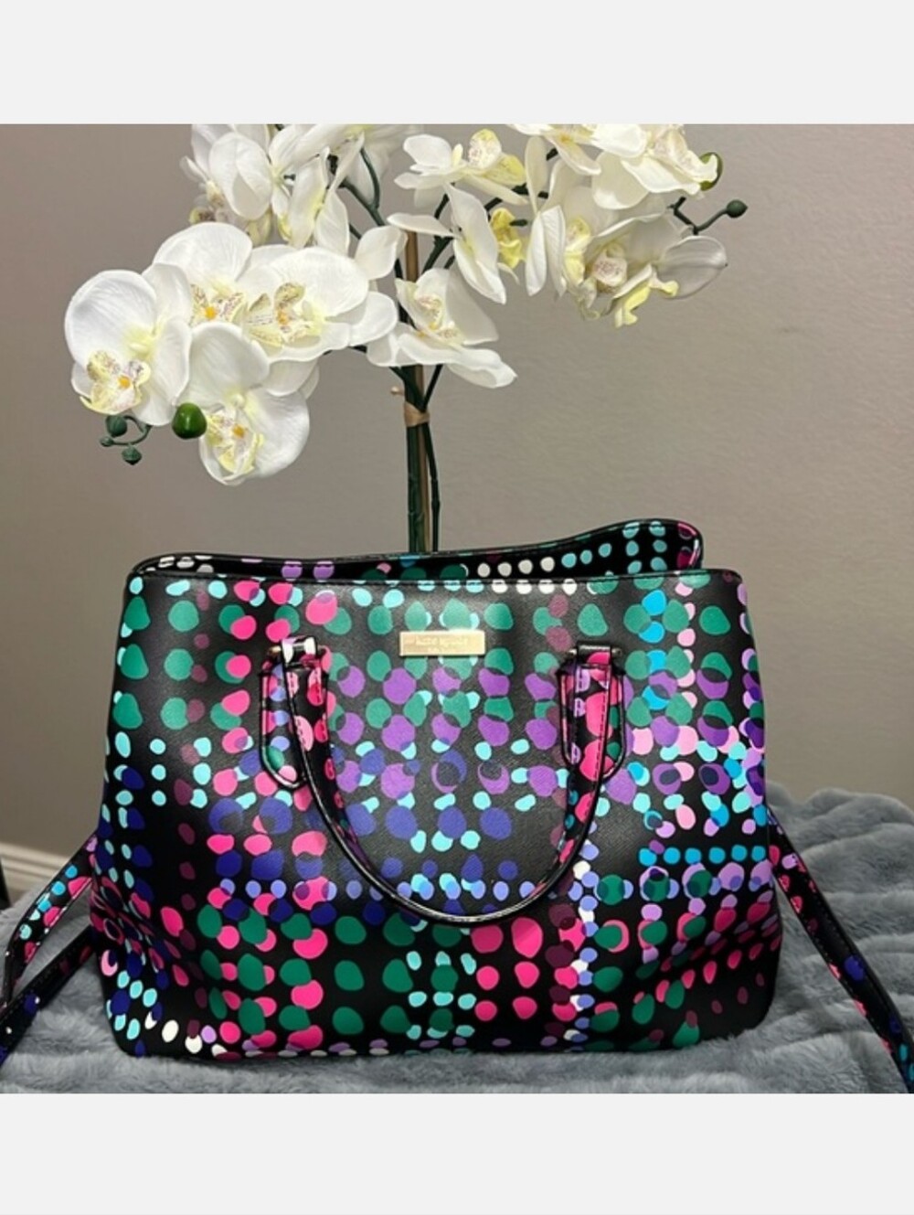 Kate Spade Multicolor Confetti Dot Leather Satchel